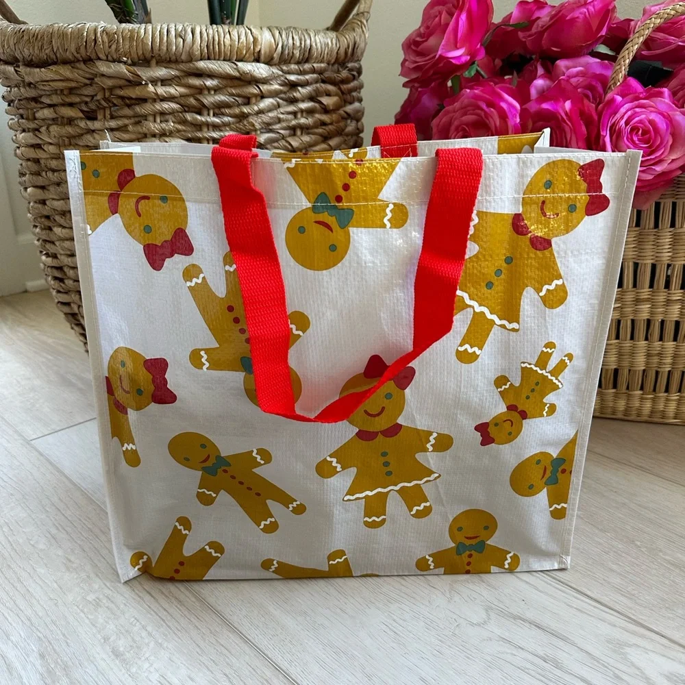 target reusable gingerbread man girl Christmas holiday gift bag